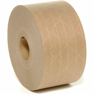 XTEGRA Brown Reinforced Gummed Water Activated Tape 70mm x 100m Tamper Evident Strong