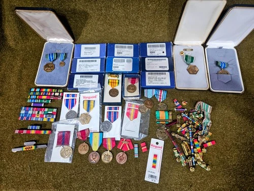 Huge lot of Military Medals and Ribbon Bars from WW2 and Up.