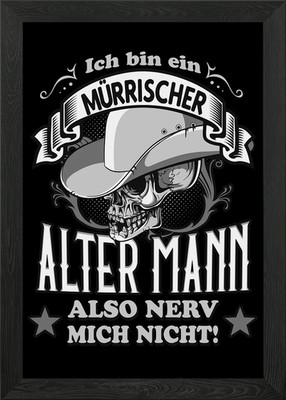 Ein mrrischer alter Mann Framed Wall Art Poster Canvas Print Picture
