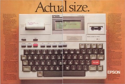 Epson HX-20 Original 1982 Print Ad Vintage Portable Computer 16K RAM
