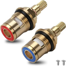 2 Pieces Universal Mixer Tap Cartridge for Bathroom Kitchen, 1/4 Turn 20 Spline 
