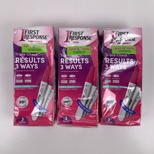 (3) New First Response Pregnancy Test Triple Check 3 Tests Each Box Exp 07/26