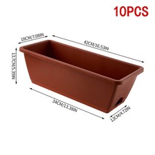 10X Trough Plant Pots Long Plastic Planter Outdoor Garden Window Herb Flower Box