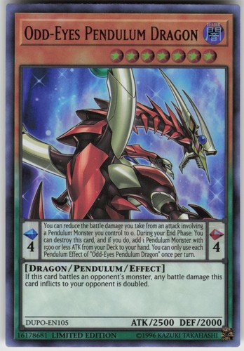 Odd-Eyes Pendulum Dragon DUPO-EN105 Duel Power Limited Yu-Gi-Oh TCG Near Mint