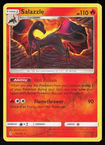 Salazzle 16/145 - Guardians Rising Pokemon - LP Rare