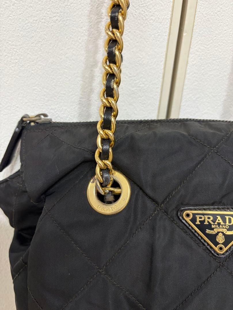 PRADA black quilted shoulder bag thumbnail 7