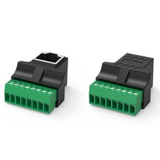 Ethernet RJ45 Female to 8 Pin Screw Terminal Connector Networking Adapter