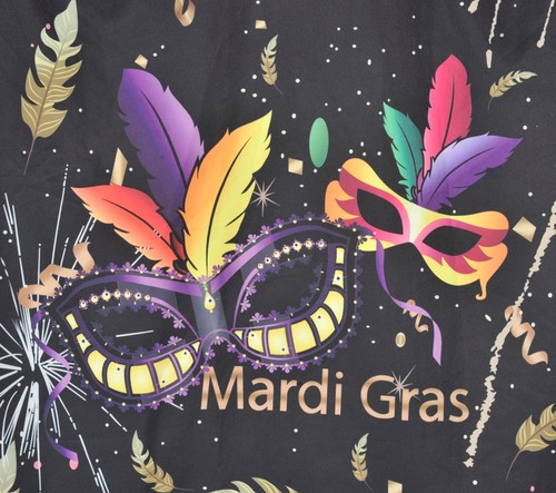 Royaura Hawaiian Camp Mardi Gras Shirt Men's Large All Over Print Short Sleeve - Picture 3 of 5