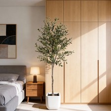 6FT Artificial Olive Tree in Black Plastic Pot, 1pc/set