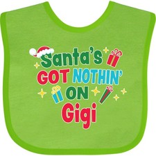 Inktastic Santa's Got Nothin' On Gigi With Christmas Presents Baby Bib Grandma