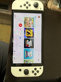 Nintendo Switch White OLED Handheld Console With Case. Great Condition