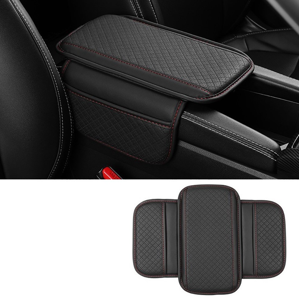 Car Armrest Cushion Cover Center Console Box Pad Mat with Two Pockets ...