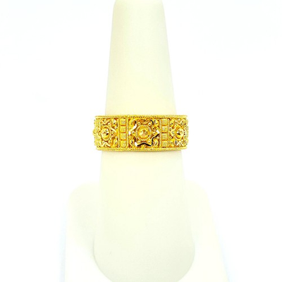 #ad 22K Yellow Gold Band Ring US Size 7.5 Genuine Hallmarked 916 22KT Handcrafted $1470.00