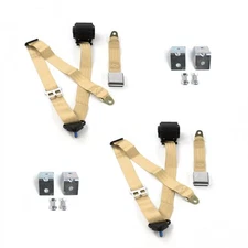 1971 - 1974 Airplane 3pt Tan Seat Kit w/Brackets-2 Belts 