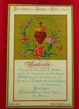 Vintage SACRED HEART OF JESUS Holy Card SAINT BARAT Bouasse Paris France IGNY