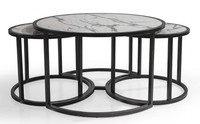 Modernes Wohnzimmer-Set Mit Couchtisch Und 2 Beistelltischen