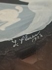Vintage Westmorland Glass Black Amethyst Mary Gregory Plate  Signed L Plues 1978 — photo 2