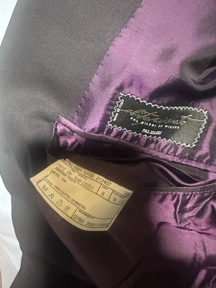 Traje PAL ZILERI SARTORIALE Sólido Azul Marino EU48 US38 100% Lana LEER Foto 4 de 4