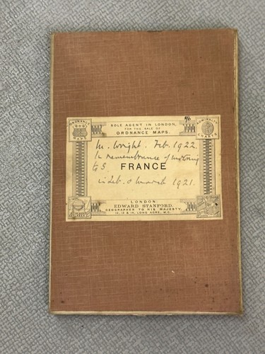 20er Jahre, Edward Stanford, Carte de France / Karte von Frankreich, sezierte Stoffkarte