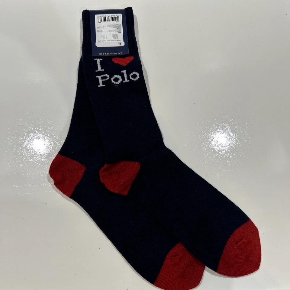 Polo Ralph Lauren Bota de Lana Cachemira Vestido Calcetines Cómodos Azul Marino I Love Polo Foto 4 de 4