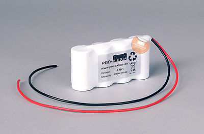 Akku 4,8V 2000mAh 2,0Ah Ni-Cd NiCd für Notlicht Notbeleuchtung Notlampe Kabel