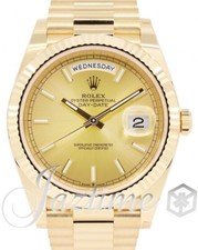 Rolex Day-Date 40 Champagne Index Yellow Gold Fluted Bezel 228238 President NEW