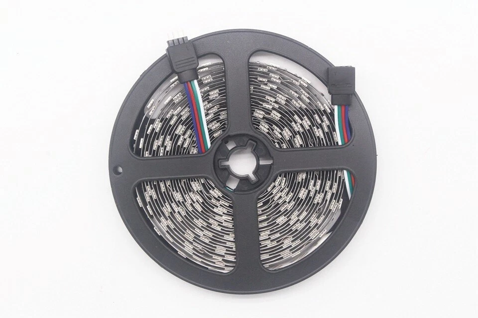 New 16FT 5M SMD RGB 5050 Black PCB Board Waterproof LED Strip Light DC 12V - Image 4 of 4