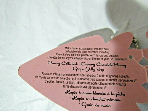 Lip Smacker Bunny Trio Balm Peachy Cottontail Chocolate Grape Jelly net wt.42oz - Picture 3 of 3