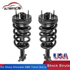 Pair Front Shock Struts w/ Coil Spring For Chevy Suburban Tahoe GMC Yukon Sierra