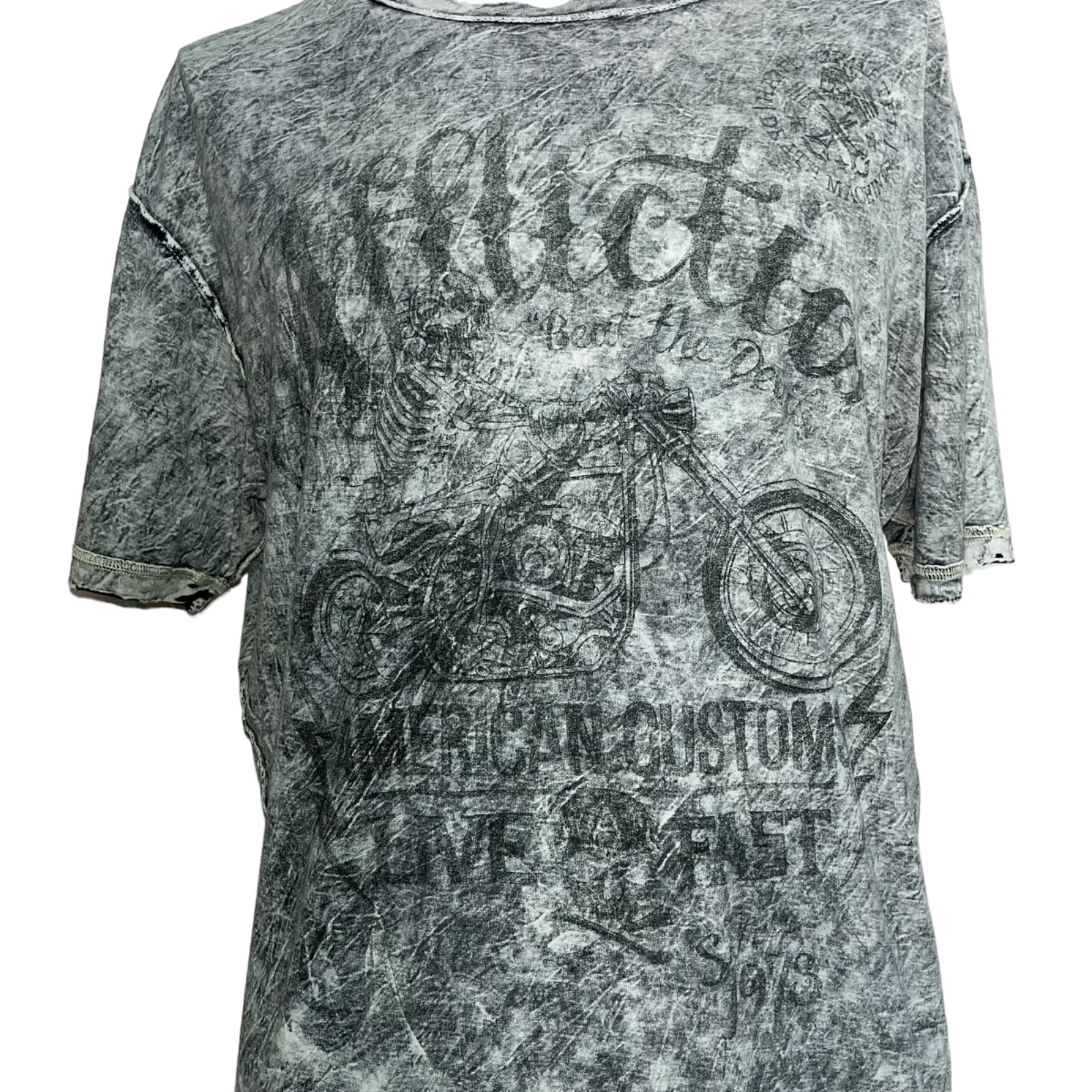 Affliction Reversible Double Sided Black Gray Mot… - image 8