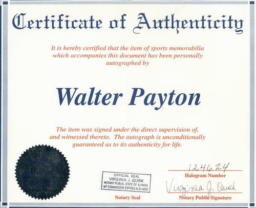 WALTER PAYTON AUTOGRAPHED OFFICIAL NFL FOOTBALL WITH 34 ADDED - BEARS - HOLOGRAM - Picture 3 of 4