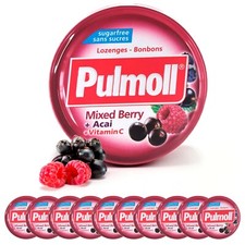 PULMOLL - Mixed Berry+Vitamin C+Acai - Zuckerfreie MixBeeren-Bonbons - 10 Stück