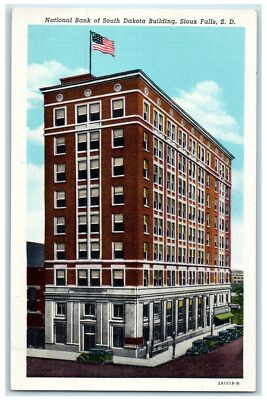 #ad c1940#x27;s National Bank Of South Dakota Building Sioux Falls SD Unposted Postcard $5.38