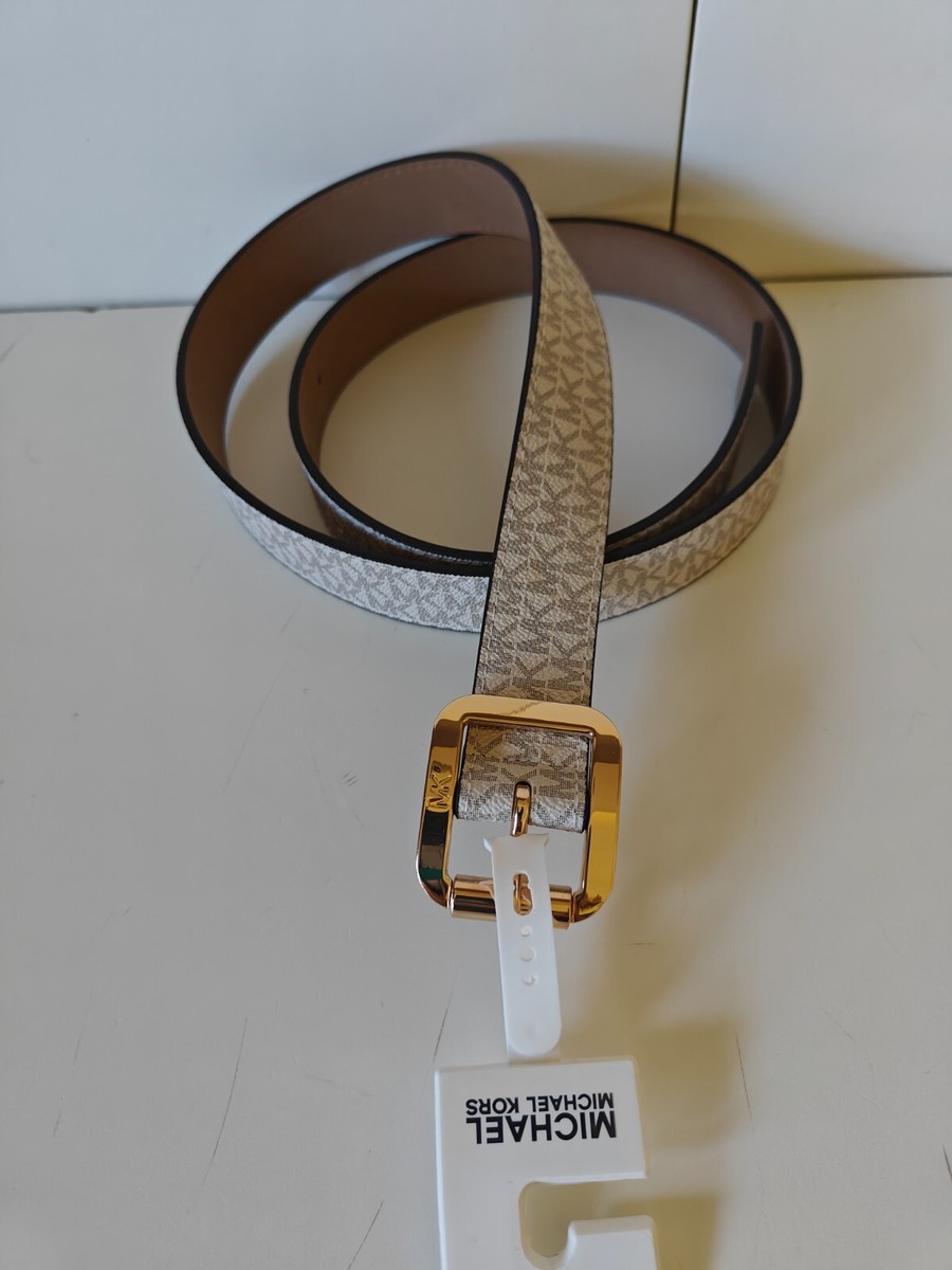 MICHAEL Michael Kors Silver-tone square buckle MK logo Belt. Sz Large or Xlarge NWT Michael Kors Women main image 4