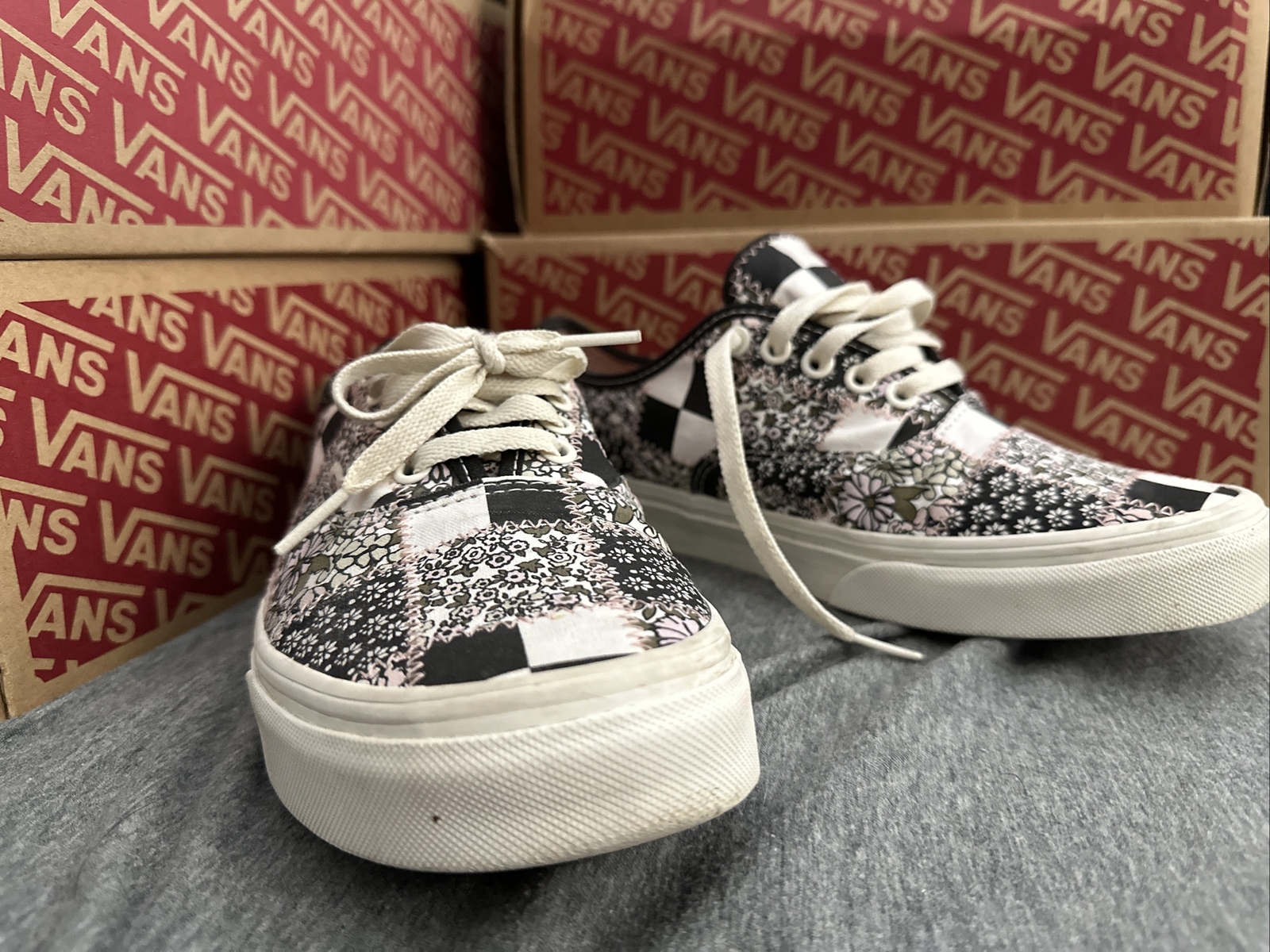 Vans Authentic  Patchwork Floral Checkboard Women… - image 3