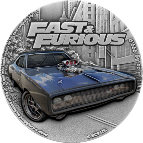 2023 $5 Fast And Furious 2oz Silver UHR Coin - Afbeelding 1 van 4