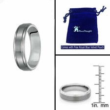 6mm Men's Or Ladies Tungsten Carbide Brushed With Step Edge Wedding Band Ring