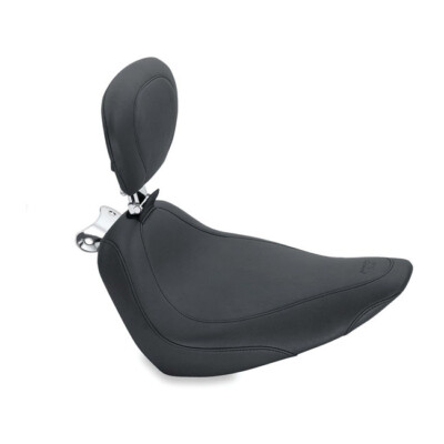 Mustang Wide Tripper Solo Sitz mit Lehne Schwarz für Harley-Davidson FLST 00-15