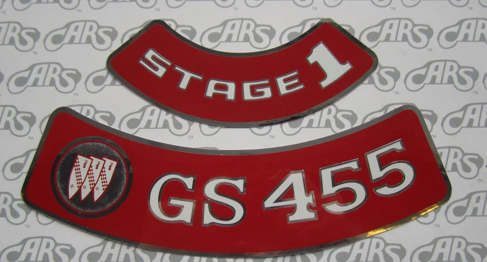 1970-1974 Buick GS 455 Stage 1 Embossed Air Cleaner Decal. GS GSX Riviera - Image 2 of 3