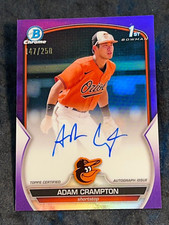 2023 Bowman Chrome 1st PURPLE REFRACTOR PROSPECT ROOKIE AUTO Adam Crampton /250