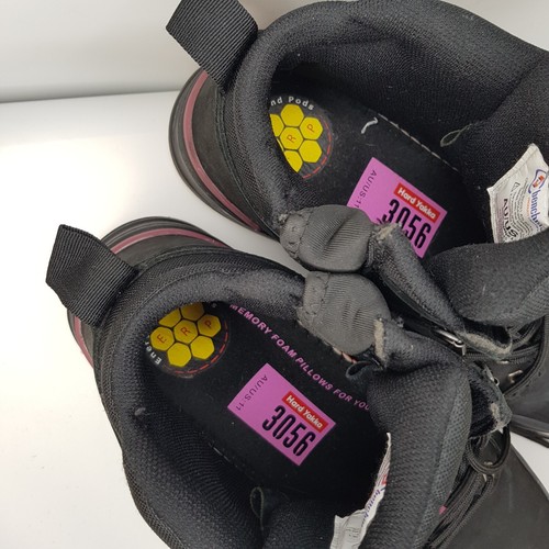 Hard yakka 3056 Leather Steal Capped Memory Foam Safety Boots Womens Sz 11 Black - Picture 7 of 11