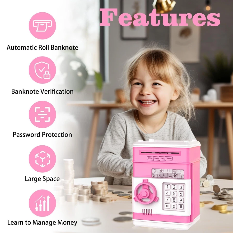 Spardose Kinder Geldautomat Spardose Elektronische Spardose mit Passwortschut... - Bild 3 von 4