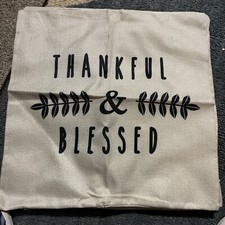 Thankful Blessed Fall Pillow Case Cover Zipper Farmhouse Decoration Modern