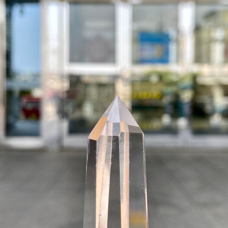 200G Natural white crystal square pointed column quartz crystal ...