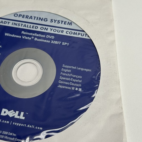 Dell Reinstallation DVD CD for Windows Vista Business 32-Bit 2008 SP1 - Picture 3 of 4