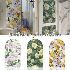 Rose Flower Window Film Static Cling Glass Door Sticker Living Room DIY