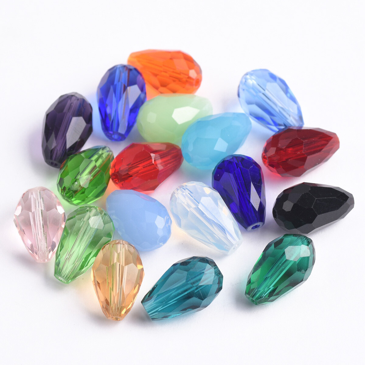 5x3mm 8x6mm 12x8mm 15x10mm Teardrop Shape Faceted Crystal Glass Loose Beads