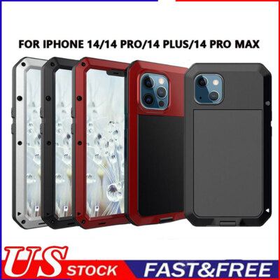 For iPhone 13 Mini 14 15 Pro Max 16 Plus Case Heavy Duty Protection Armor Metal