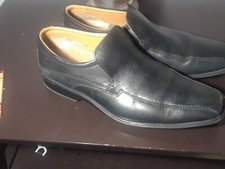 Clarks Black leather Shoes dress slip ons Mens dress shoes 8.5 Men D7