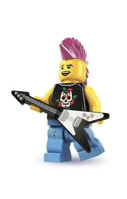 Cmf Punk Rocker Lego Series 4 2011 Punk Rocker #4 Minifigure Collectible 8804 CMF HTF ...